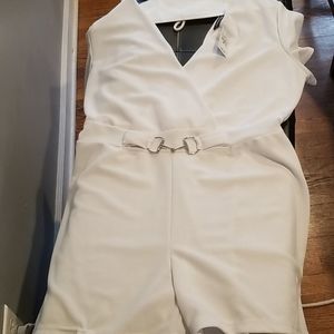 White New Short Jumpsuit